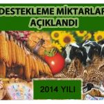 2014 Yılı Gıda Tarım ve Hayvancılık Bakanlığı Destekleme Birim Fiyatları Açıklandı