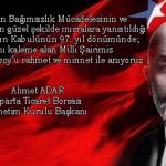 İstiklal Marşımızın Kabulünün 97. Yıl Dönümü Kutlama Mesajı