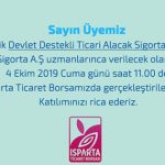 KOBİ’lere Yönelik Devlet Destekli Ticari Alacak Sigorta’sı Eğitimi