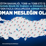 Türkiye Odalar ve Borsalar Birliği Mesleki ve Teknik Anadolu Lisesi’ni tercih etmeye, uzmanlık kapısına davet ediyoruz.